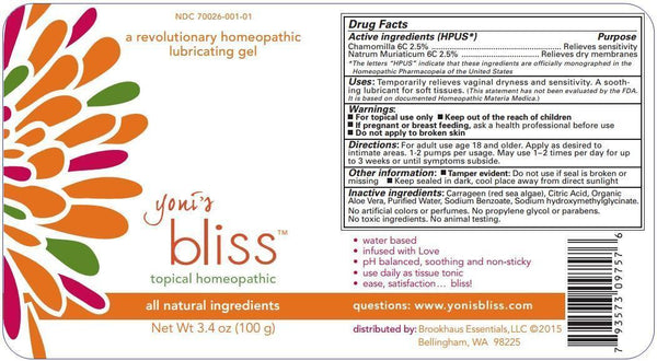 Yoni Bliss - Homeopathic Vaginal Moisturizer, Lubricating Gel, Sex Lub Slingshot NW Yoni Bliss - Homeopathic Vaginal Moisturizer, Lubricating Gel, Sex Lub Slingshot NW